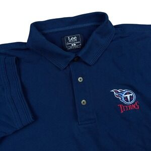 Vintage Lee Sport Tennessee Titans Polo Shirt Mens Large Navy Blue NFL Football